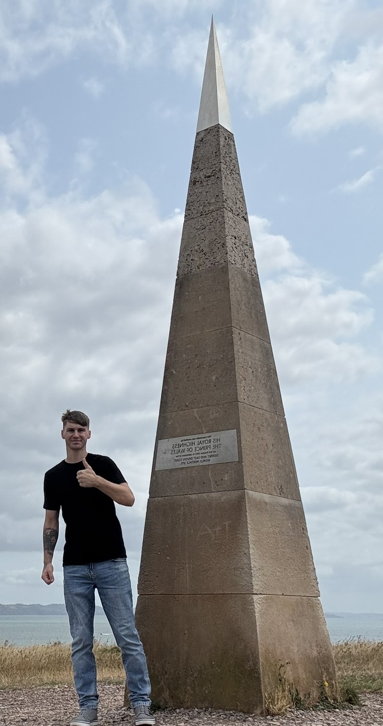 Me at Orcombe point Exmouth, uk in august 2025.